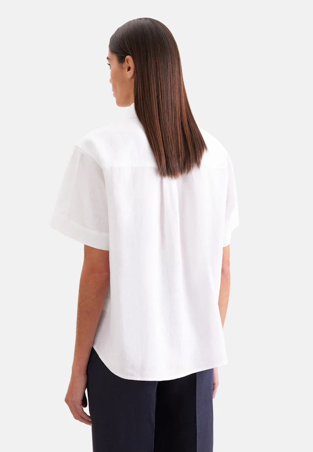 Halbarm Hemdbluse aus 100% Leinen in Weiß |  Seidensticker Onlineshop