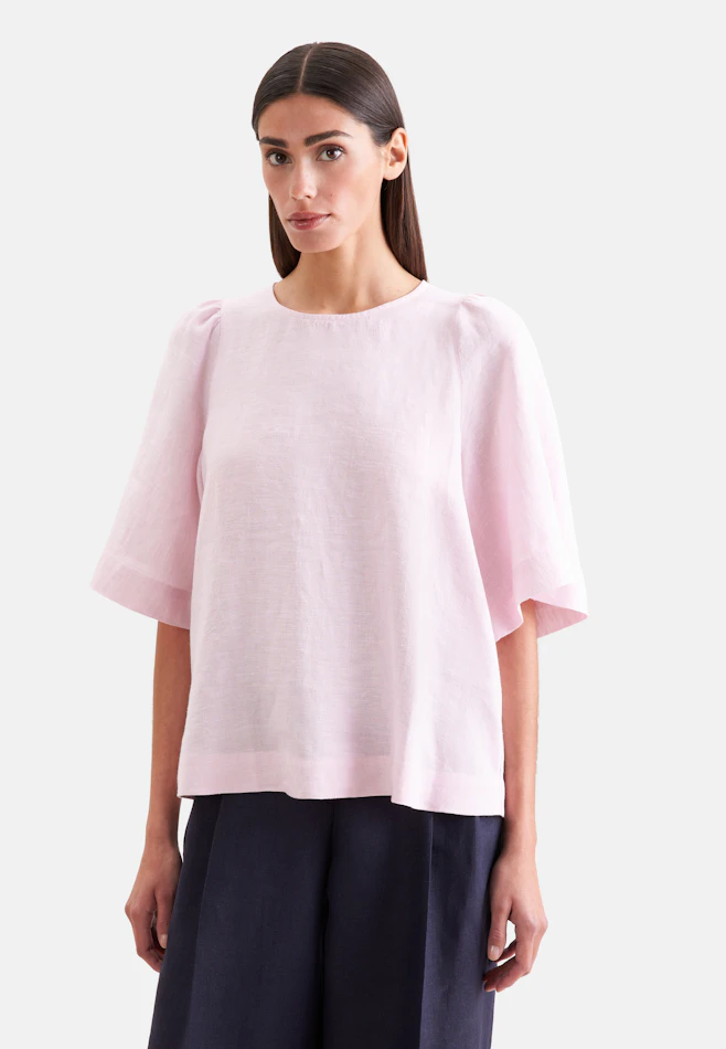 Shirt mit Glockenärmeln aus 100% Leinen in Rosa | Seidensticker Onlineshop