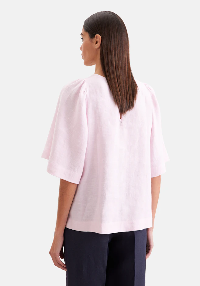 Shirt mit Glockenärmeln aus 100% Leinen in Rosa | Seidensticker Onlineshop