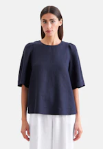 Shirt mit Glockenärmeln aus 100% Leinen in Dunkelblau |  Seidensticker Onlineshop