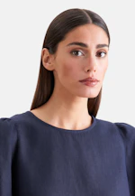 Shirt mit Glockenärmeln aus 100% Leinen in Dunkelblau |  Seidensticker Onlineshop