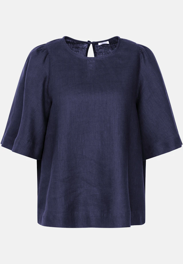 Shirt mit Glockenärmeln aus 100% Leinen in Dunkelblau |  Seidensticker Onlineshop
