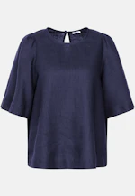 Shirt mit Glockenärmeln aus 100% Leinen in Dunkelblau |  Seidensticker Onlineshop