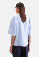 Shirt mit Glockenärmeln aus 100% Leinen in Mittelblau |  Seidensticker Onlineshop