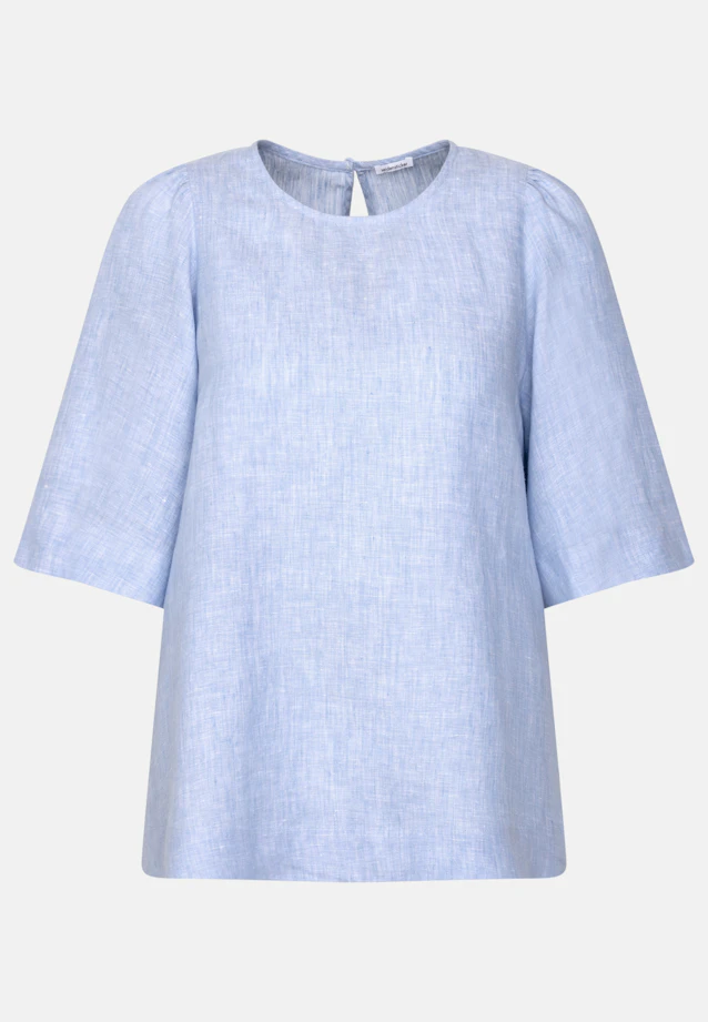 Shirt mit Glockenärmeln aus 100% Leinen in Mittelblau |  Seidensticker Onlineshop