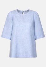 Shirt mit Glockenärmeln aus 100% Leinen in Mittelblau |  Seidensticker Onlineshop