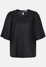 Shirt mit Glockenärmeln aus 100% Leinen in Schwarz |  Seidensticker Onlineshop