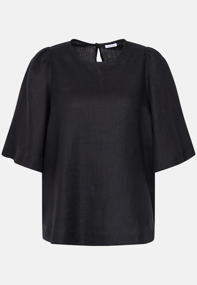 Shirt mit Glockenärmeln aus 100% Leinen in Schwarz |  Seidensticker Onlineshop