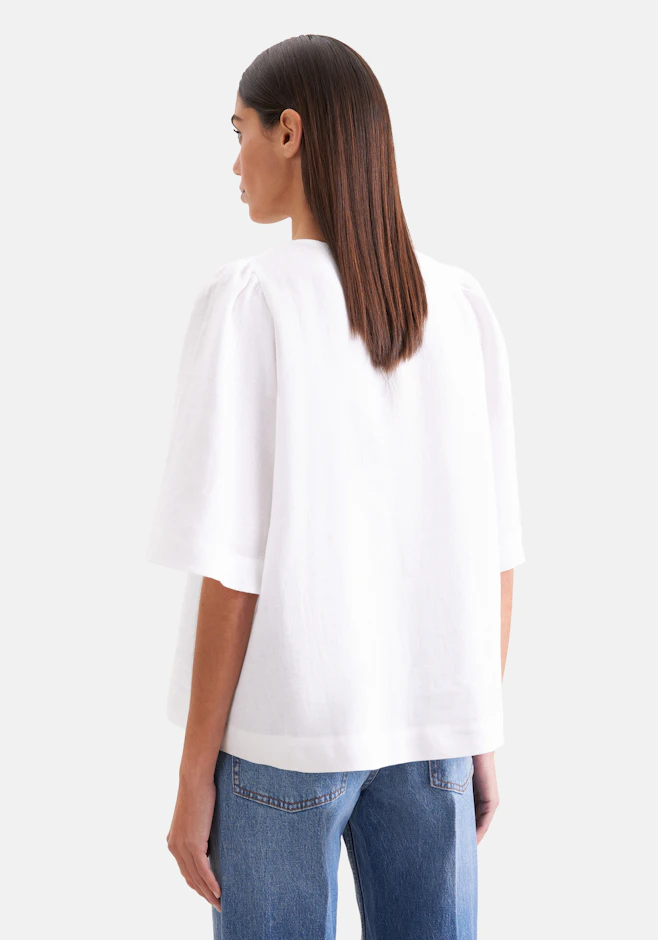 Shirt mit Glockenärmeln aus 100% Leinen in Weiß | Seidensticker Onlineshop