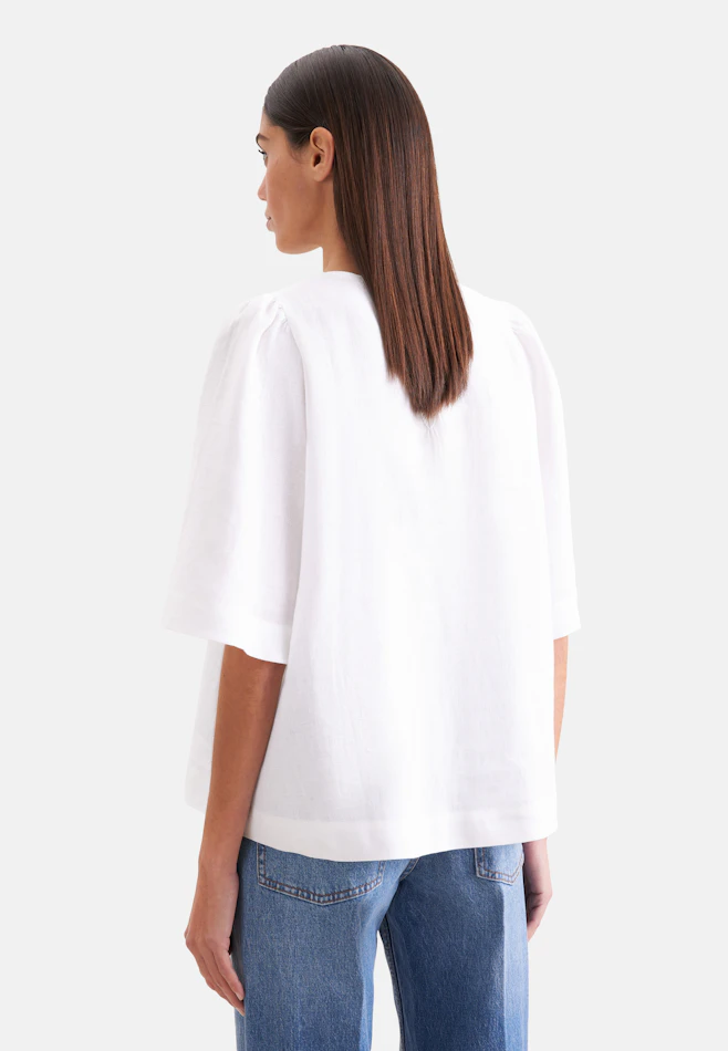 Shirt mit Glockenärmeln aus 100% Leinen in Weiß | Seidensticker Onlineshop