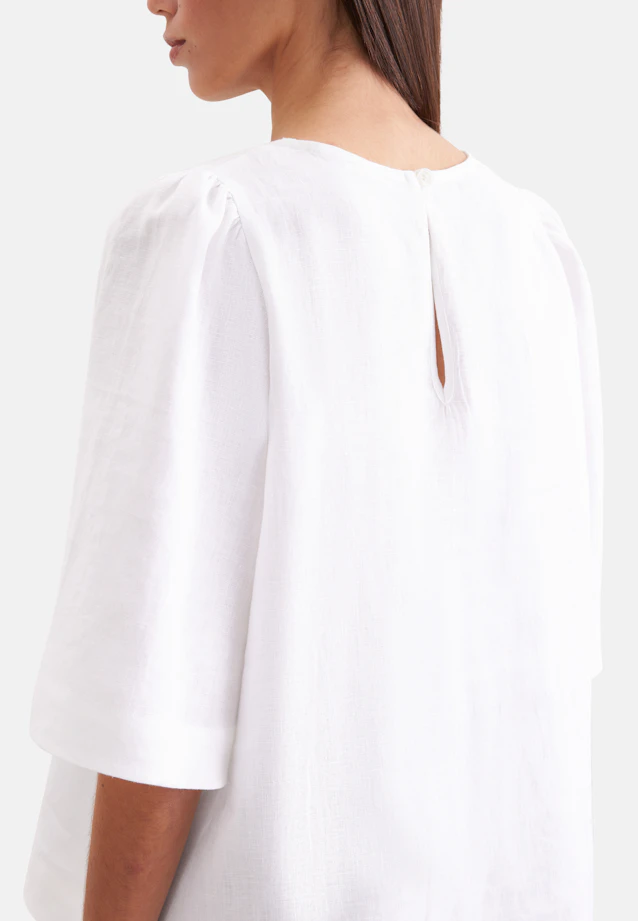 Shirt mit Glockenärmeln aus 100% Leinen in Weiß |  Seidensticker Onlineshop