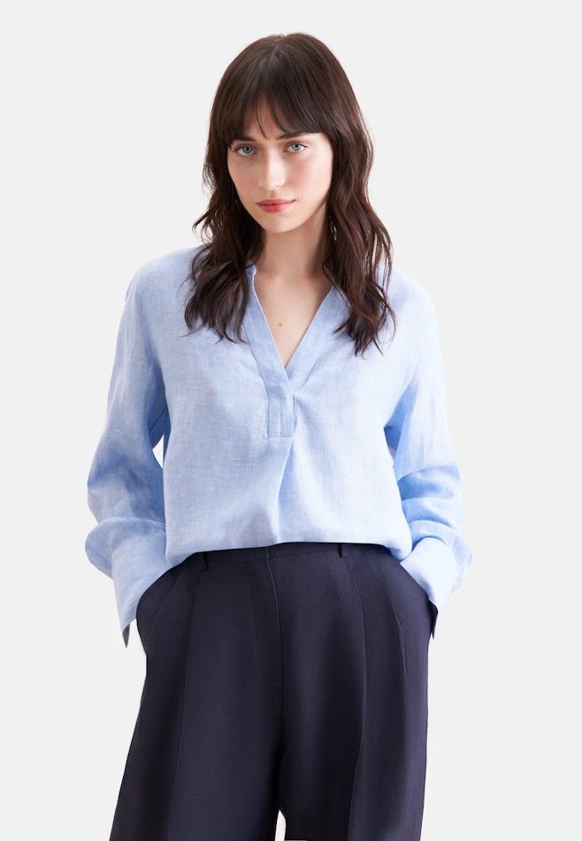 Tunique blouse faite à 100 % de lin dans Bleu Clair | Boutique en ligne Seidensticker