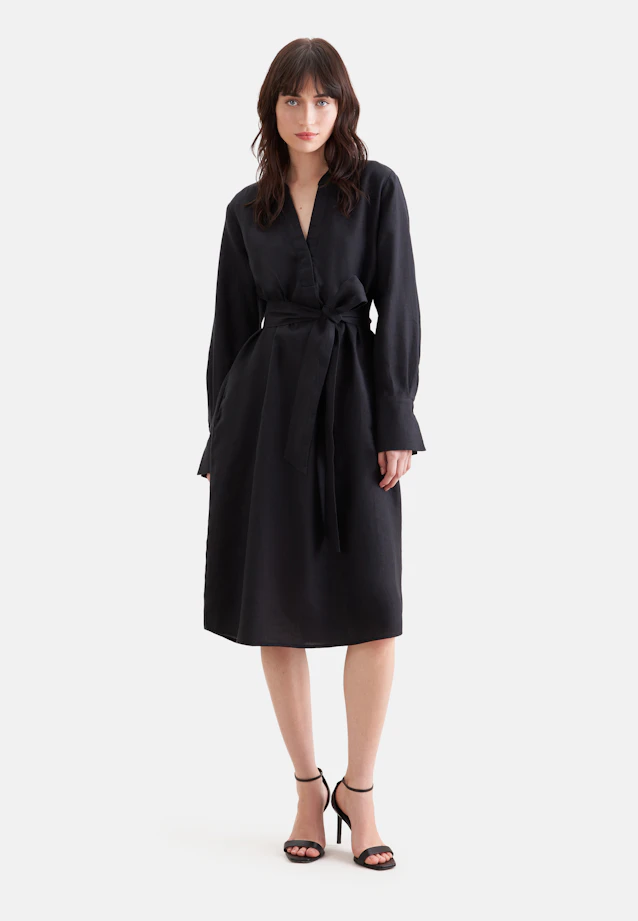 Tunikakleid aus 100% Leinen in Schwarz |  Seidensticker Onlineshop