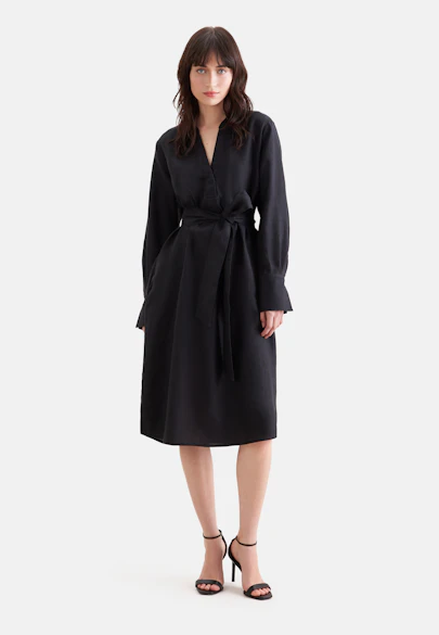 Tunic dress made of 100% linen in Schwarz |  Seidensticker Onlineshop