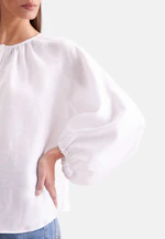 Tunic blouse with volume sleeves in linen mix in Weiß |  Seidensticker Onlineshop