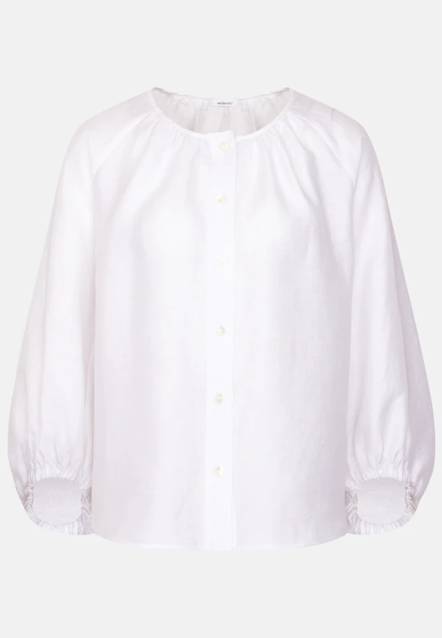 Tunic blouse with volume sleeves in linen mix in Weiß |  Seidensticker Onlineshop