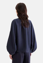 Tunikabluse mit Volumenärmel aus Leinen Mix in Dunkelblau |  Seidensticker Onlineshop