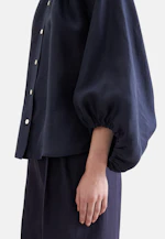 Tunikabluse mit Volumenärmel aus Leinen Mix in Dunkelblau |  Seidensticker Onlineshop