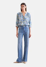 Satinierte Tunika mit Raglanärmeln in Türkis |  Seidensticker Onlineshop