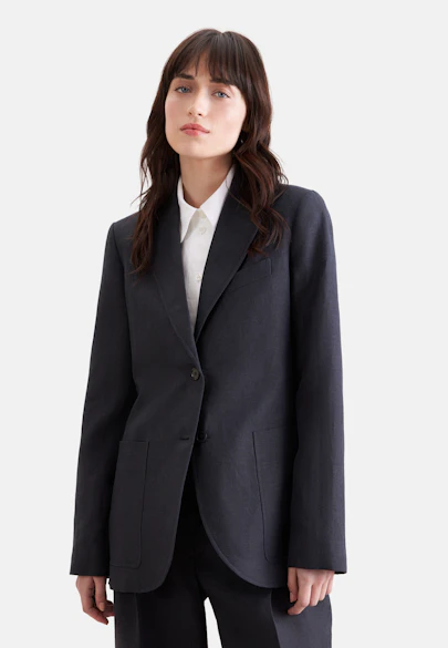 Zweiknopf Blazer aus 100% Leinen in Schwarz |  Seidensticker Onlineshop