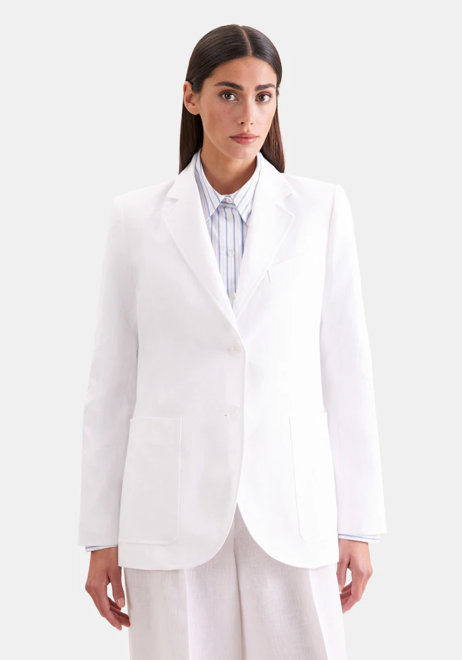 Zweiknopf Blazer aus 100% Leinen in Weiß | Seidensticker Onlineshop