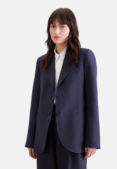 Zweiknopf Blazer aus 100% Leinen in Dunkelblau |  Seidensticker Onlineshop