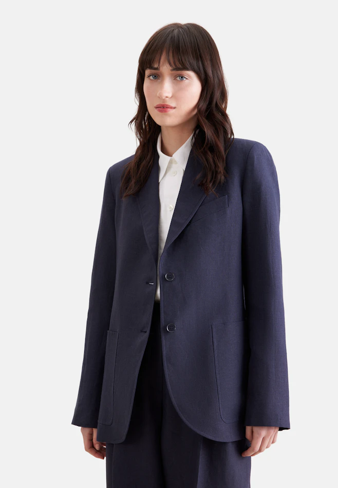 Zweiknopf Blazer aus 100% Leinen in Dunkelblau | Seidensticker Onlineshop