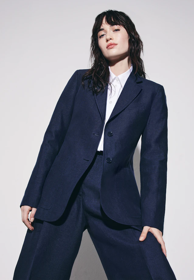 Blazer à deux boutons en 100 % lin in Bleu Foncé |  Seidensticker Onlineshop