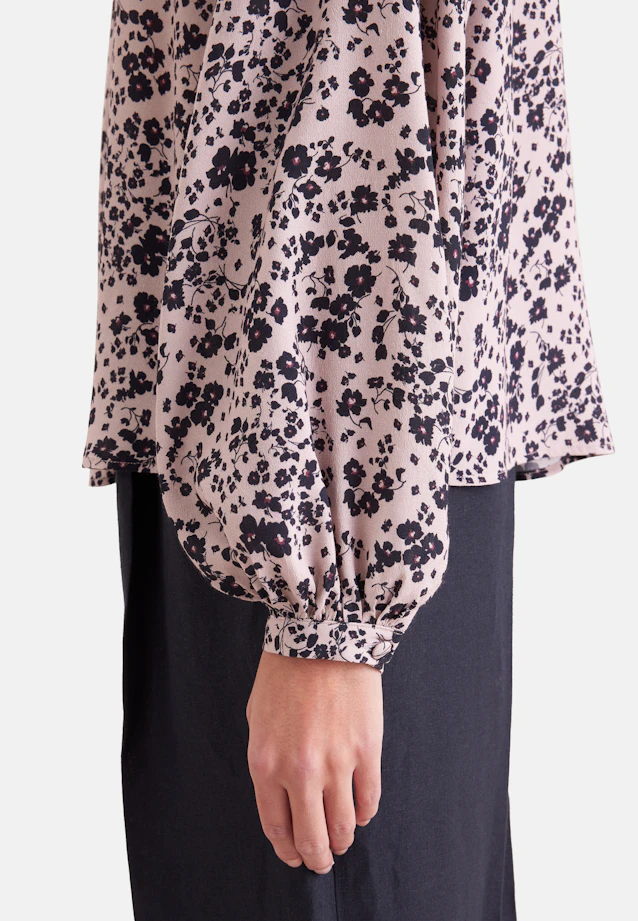 Satinierte Rüschenbluse mit Bindeband in Rosa |  Seidensticker Onlineshop