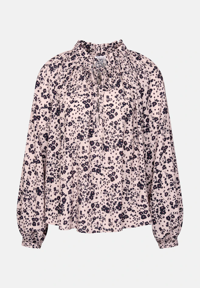Satinierte Rüschenbluse mit Bindeband in Rosa | Seidensticker Onlineshop