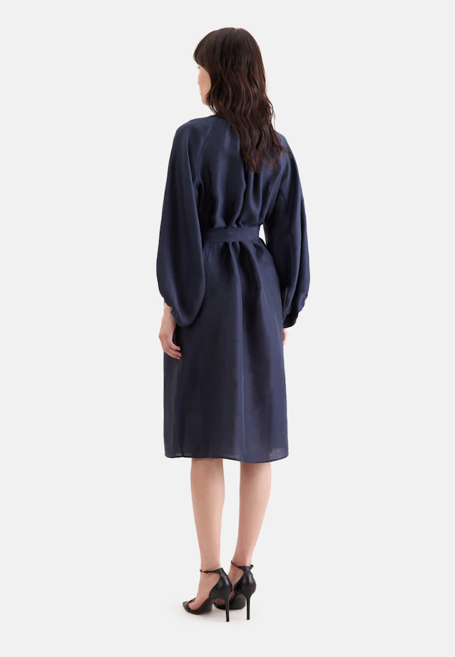 Tunikakleid mit Volumenärmel aus Leinen Mix in Dunkelblau |  Seidensticker Onlineshop