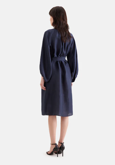 Robe tunique aux manches de volume en lin Mélange in Bleu Foncé | Seidensticker Onlineshop