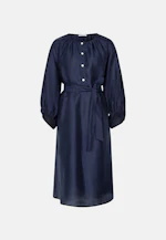 Tunikakleid mit Volumenärmel aus Leinen Mix in Dunkelblau |  Seidensticker Onlineshop