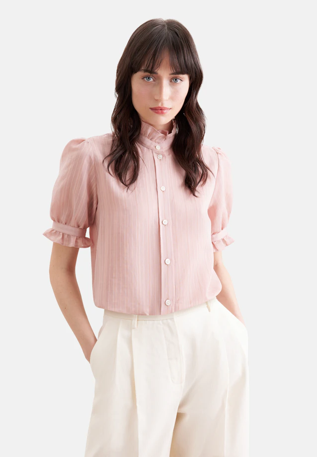 Semitransparente Hemdbluse mit Rüschendetails in Rosa |  Seidensticker Onlineshop