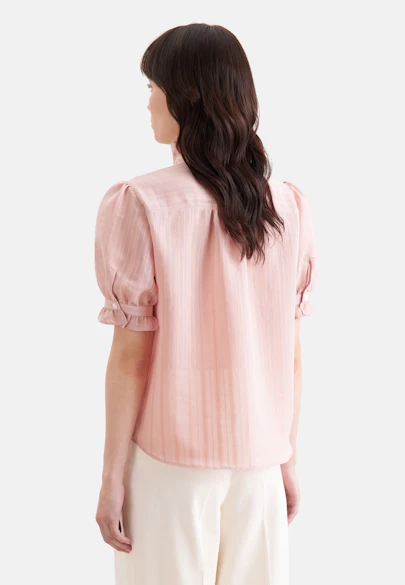 Semitransparente Hemdbluse mit Rüschendetails in Rosa |  Seidensticker Onlineshop