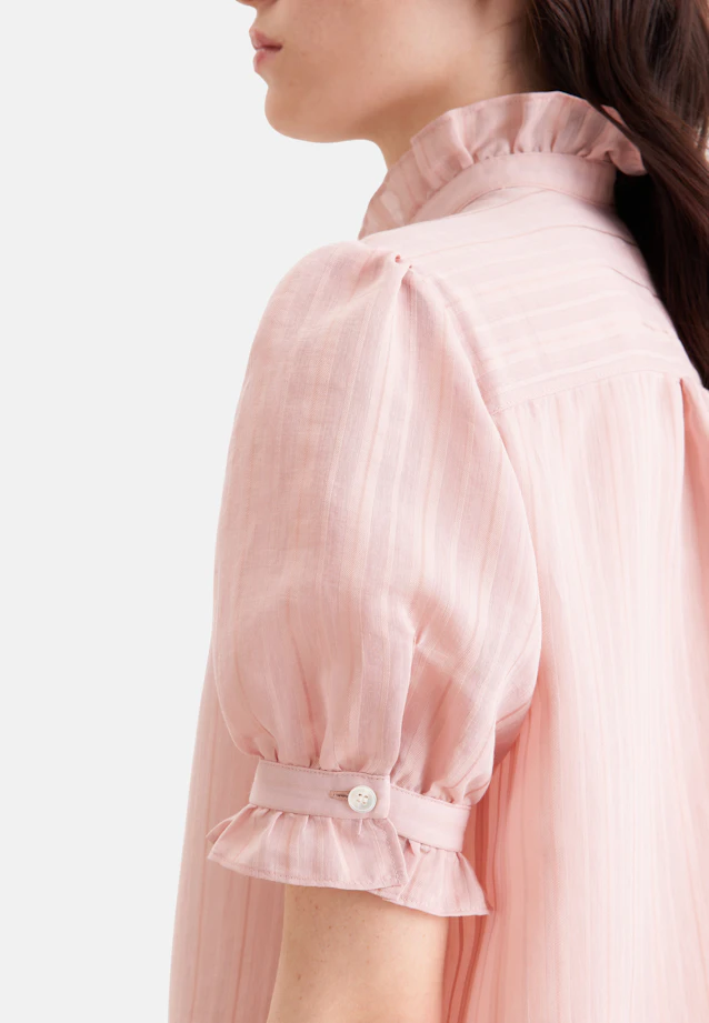 Semitransparente Hemdbluse mit Rüschendetails in Rosa |  Seidensticker Onlineshop