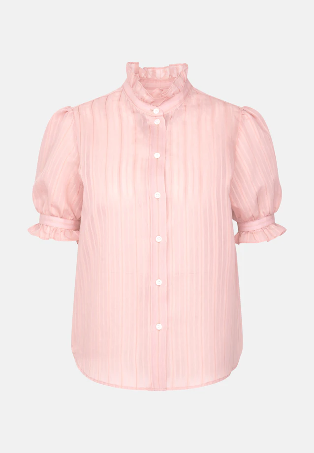 Semitransparente Hemdbluse mit Rüschendetails in Rosa |  Seidensticker Onlineshop