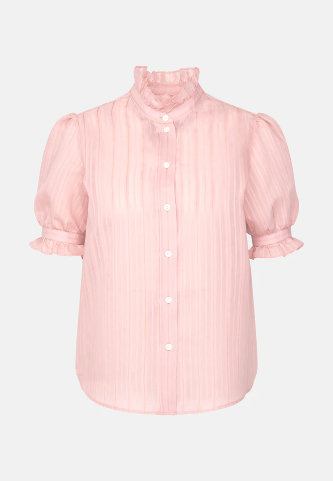 Semitransparente Hemdbluse mit Rüschendetails in Rosa | Seidensticker Onlineshop