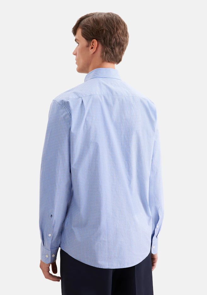 Regular Casual Hemd Karo in Hellblau | Seidensticker Onlineshop