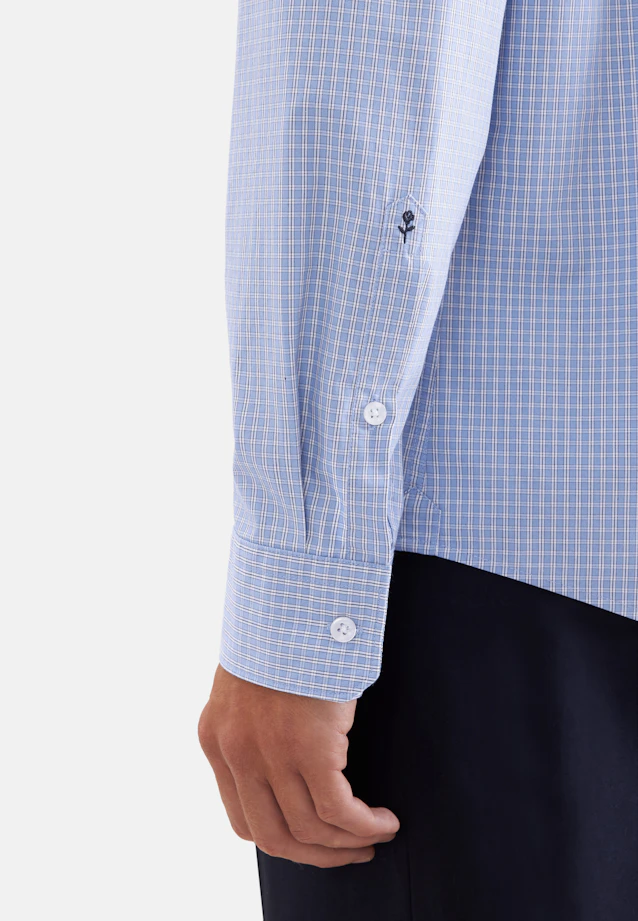 Regular Casual Hemd Karo in Hellblau |  Seidensticker Onlineshop