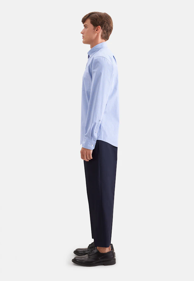 Regular Casual Hemd Karo in Hellblau |  Seidensticker Onlineshop