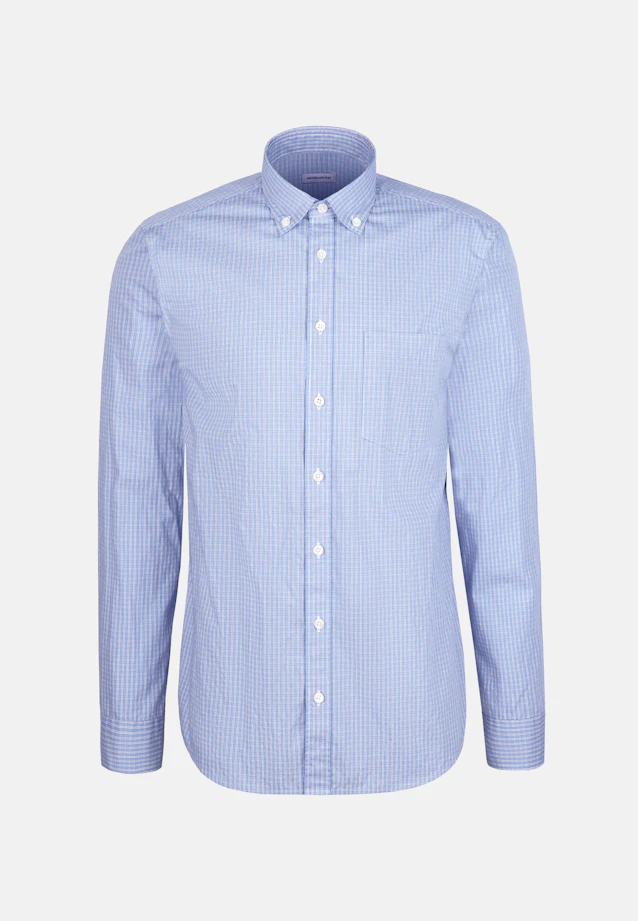 Regular Casual Hemd Karo in Hellblau |  Seidensticker Onlineshop