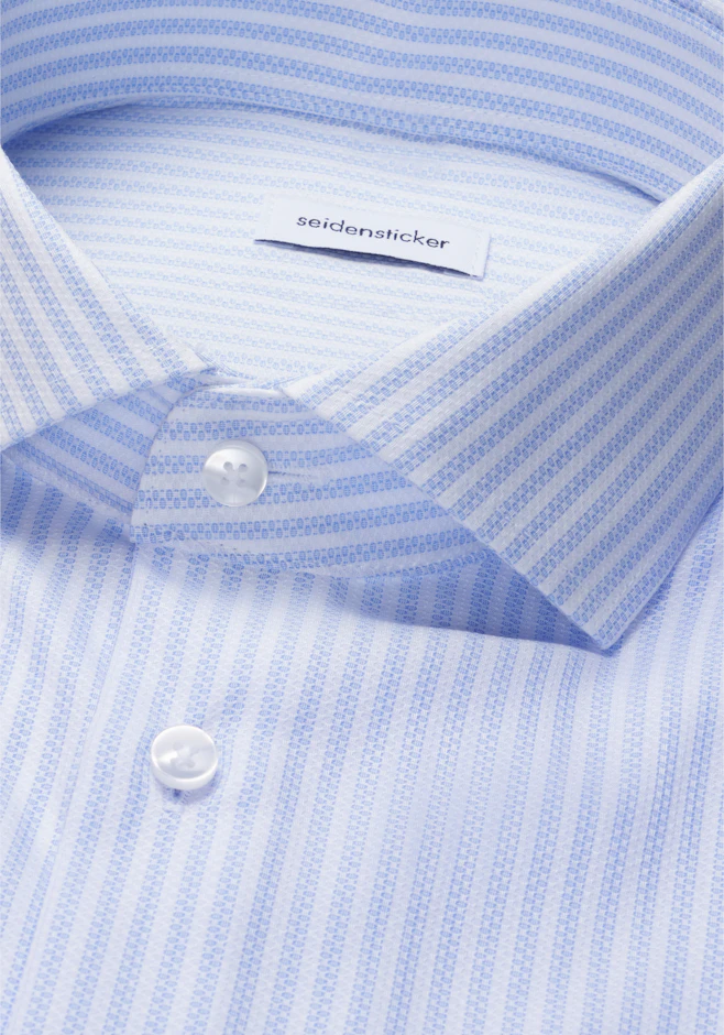 Shaped Business Hemd Gestreift in Mittelblau | Seidensticker Onlineshop