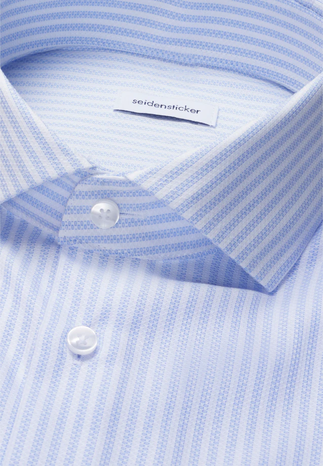 Shaped Business Hemd Gestreift in Mittelblau |  Seidensticker Onlineshop