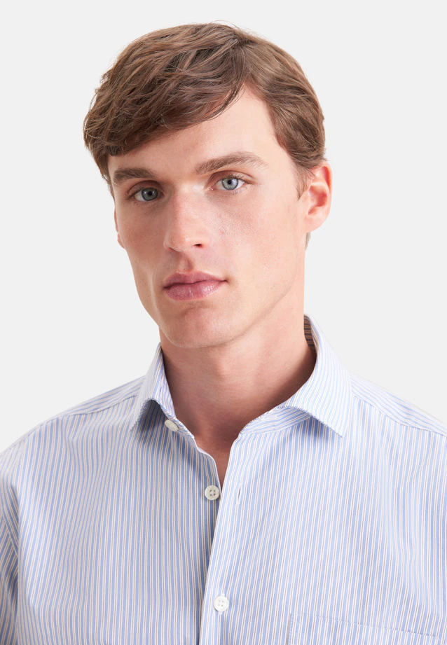 Regular Casual shirt Stripes in Hellblau |  Seidensticker Onlineshop