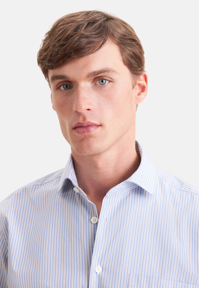 Regular Casual shirt Stripes in Hellblau | Seidensticker online shop