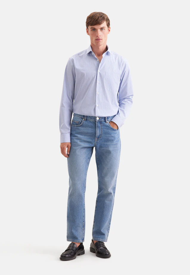 Regular Casual Hemd Gestreift in Hellblau |  Seidensticker Onlineshop
