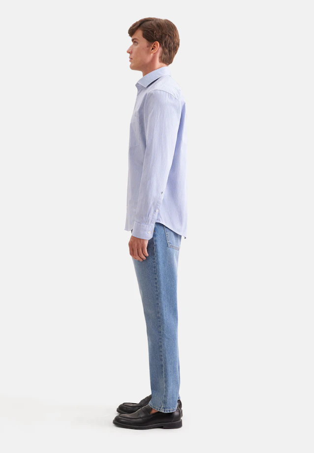 Regular Casual shirt Stripes in Hellblau |  Seidensticker Onlineshop