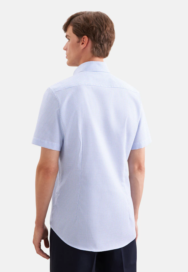 Shaped Business Hemd Karo in Mittelblau | Seidensticker Onlineshop