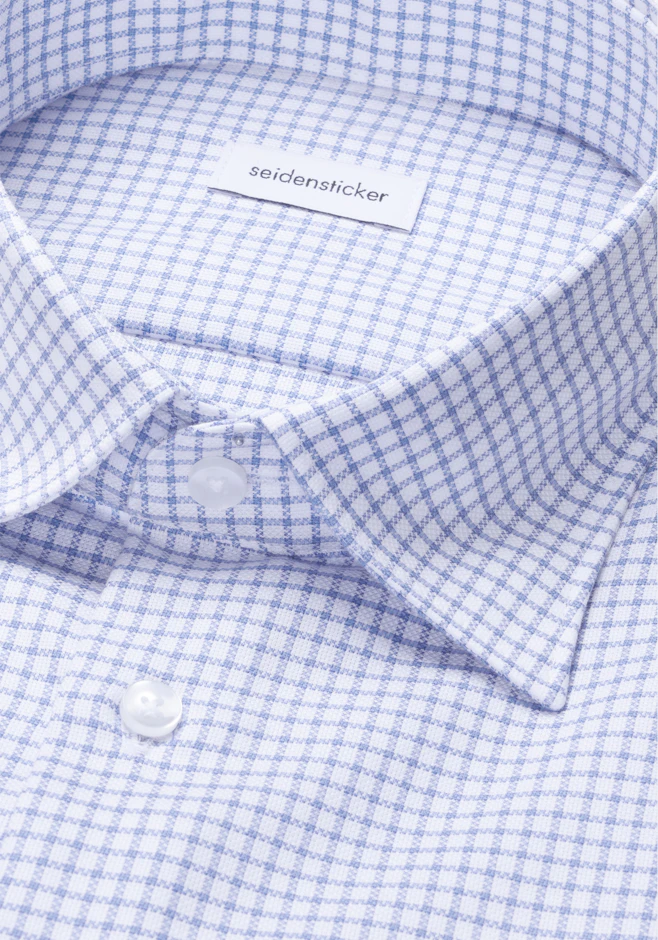 Shaped Business Hemd Karo in Mittelblau | Seidensticker Onlineshop